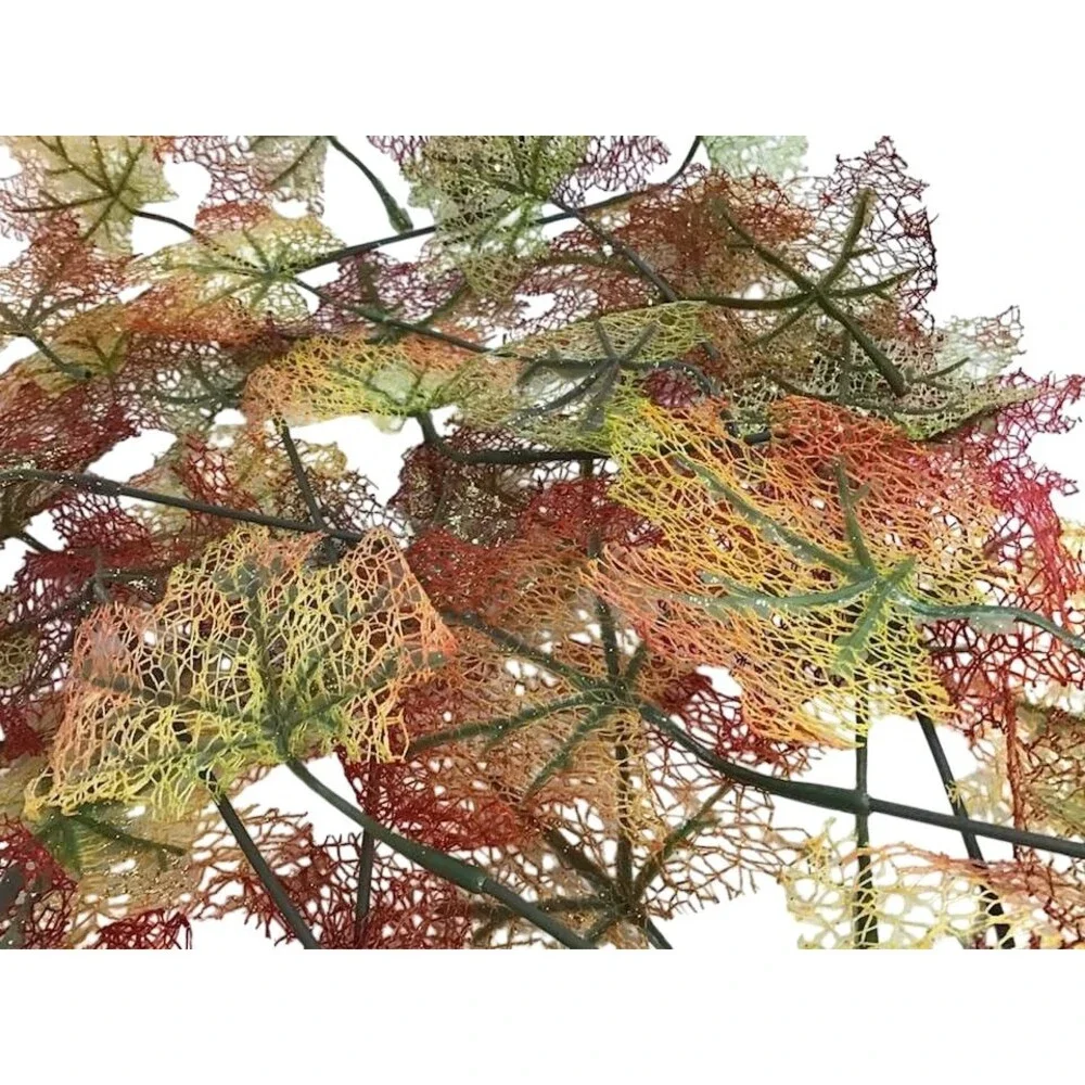 Fall Leaves Maple Leaf Decor Autumn 38 Thanksgiving Glitter String Veins Wire